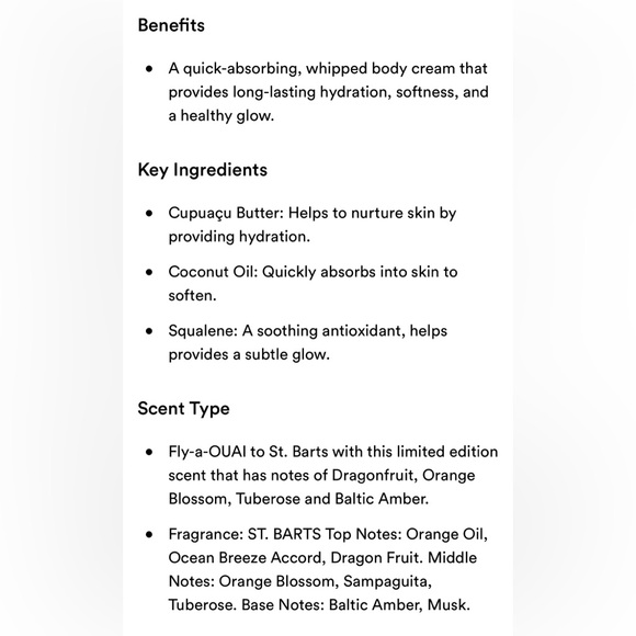 ✨ OUAI 4 pc Set ✨ Detox Shampoo, St. Barts Body Crème, Thick/Fine Hair Treatment - Picture 5 of 11